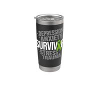 Nastro verde per la consapevolezza dell'ansia sopravvissuta alla depressione Bicchiere termico in acciaio inox doppia parete