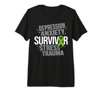 Nastro Verde per la consapevolezza dell'ansia sopravvissuta alla depressione Maglietta Premium