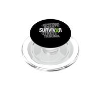 Nastro verde per la consapevolezza dell'ansia sopravvissuta alla depressione PopSockets PopGrip per MagSafe