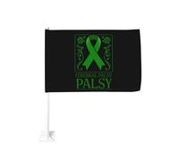 Nastro verde per la sensibilizzazione sulla paralisi cerebrale, per auto, bandiere, protezione solare, decorazione, striscione bifacciale da 12x18 pollici per camion