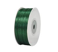 Nastro verde scuro da 3 mm per confezioni regalo, nastro di raso da 91 m, nastro per capelli verde da donna, nastro per palloncini presente in tessuto spesso per artigianato, Natale, fiorista, bouquet, auto nuziale, decorazioni per torte