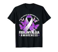 Nastro viola con scudo infrangibile per la consapevolezza della fibromialgia Maglietta