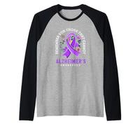 Nastro Viola con Supporto per la consapevolezza dell'Alzheimer Maglia con Maniche Raglan