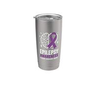 Nastro viola invecchiato per la consapevolezza dell'epilessia Bicchiere termico in acciaio inox doppia parete