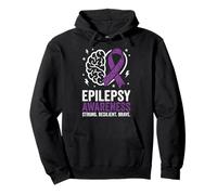 Nastro Viola Invecchiato per la consapevolezza dell'epilessia Felpa con Cappuccio