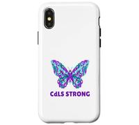 Nastro viola per la consapevolezza CdLS della sindrome di Cornelia De Lange Custodia per iPhone X/XS