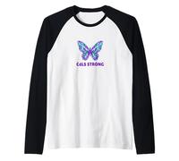 Nastro Viola per la consapevolezza CdLS della sindrome di Cornelia De Lange Maglia con Maniche Raglan