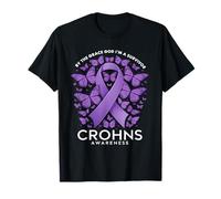 Nastro viola per la consapevolezza del Crohn realizzato da The Grace God Survivor Maglietta