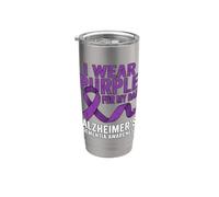 Nastro viola per la consapevolezza della demenza di Alzheimers per il supporto del papà Bicchiere termico in acciaio inox doppia parete