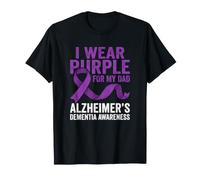 Nastro Viola per la consapevolezza della demenza di Alzheimers per Il Supporto del papà Maglietta