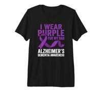 Nastro Viola per la consapevolezza della demenza di Alzheimers per Il Supporto del papà Maglietta Premium