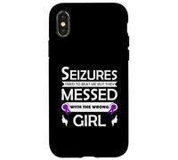 Nastro viola per la consapevolezza delle crisi epilettiche per il disturbo epilettico Custodia per iPhone X/XS