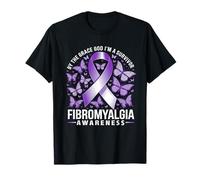 Nastro viola per la sensibilizzazione alla fibromialgia I'm A Survivor Maglietta