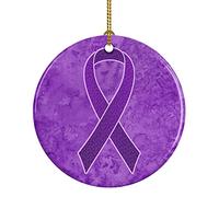 Nastro Viola Per La Sensibilizzazione Sul Cancro Al Pancreas E Al Leiomiosarcoma Ciondoli Natalizi Ceramica Ciondoli Decorazione Albero Di Natalizia Con Cordino Ornamento In Ceramica Natalizia