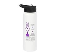 Nastro viola per la sensibilizzazione sull'overdose di riduzione del danno e della pace Stainless Steel Insulated Water Bottle