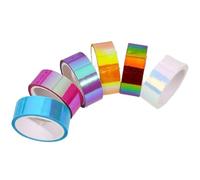 Nastro washi glitterato, Nastro Washi laser multicolore da 6 pezzi, 15 mm x 5 m, decorativo