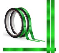 Nastro washi metallico verde da 100 metri, 2 rotoli di nastro grafico scintillante, resistente all'acqua e alle lacrime, con superficie metallica a specchio, rimovibile senza residui, 1cm x 50 metri