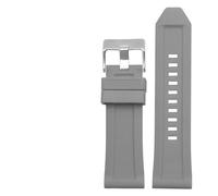 NASUNJIA Bandiera del braccialetto in gomma siliconica 24mm 26mm 28mm Compatibile con Diesel DZ4496 DZ4427 DZ4487 DZ4323 DZ4318 DZ4305 Cinturino da uomo con cinturino(Grey silver buckle,26mm)