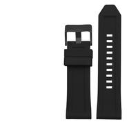 NASUNJIA Bandiera del braccialetto in gomma siliconica 24mm 26mm 28mm Compatibile con Diesel DZ4496 DZ4427 DZ4487 DZ4323 DZ4318 DZ4305 Cinturino da uomo con cinturino(Black black buckle,26mm)