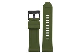 NASUNJIA Bandiera del braccialetto in gomma siliconica 24mm 26mm 28mm Compatibile con Diesel DZ4496 DZ4427 DZ4487 DZ4323 DZ4318 DZ4305 Cinturino da uomo con cinturino(Green black buckle,28mm)