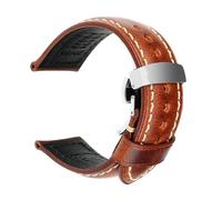 NASUNJIA Cinturini for orologi da 20 mm, 22 mm e 24 mm, vintage, in vera pelle, con chiusura a farfalla, compatibili con Panerai, Mido, Tissot e Seiko.(Light Brown,18mm)