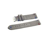 NASUNJIA Cinturini For Orologi Retrò In Vera Pelle Uomo Donna 18mm 20mm 22mm 24mm Cinturino In Pelle Scamosciata Morbida Cinturino In Metallo Fibbia Ad Ardiglione Accessori(Gray-Red Blue Line,22mm)