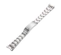 NASUNJIA Cinturino da polso in acciaio inossidabile massiccio, compatibile con Daytona Oyster Perpetual Submariner Seiko NH35, da 20 mm e 21 mm.(Brushed silver,20mm)