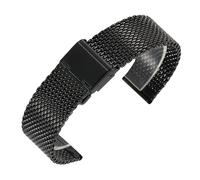 NASUNJIA Cinturino for orologio cinturino for orologio in acciaio inossidabile linea 1.0 cinturino in maglia milano 18mm 20mm 22mm 24mm cinturino a fascia(Black,22mm)