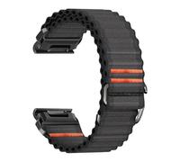 NASUNJIA Cinturino in nylon da 26 mm e 22 mm compatibile con Garmin Fenix 8 E 7 7X 6 6X 5 5X Sport Bands compatibile con Forerunner 965 955 970/Tactix 8 Bracelet(Coal Black,QuickFit 22mm)