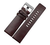 NASUNJIA Guardia cinturino in pelle 22 24 26 28 28 30 mm 32mm Braccialetto adatto for cinturino for orologi Diesel con cinturino da polso adatto for DZ4343 DZ7293 DZ7333. Guarda band(Dark Brown silver