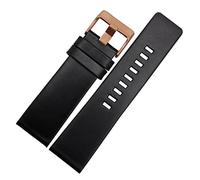 NASUNJIA Guardia cinturino in pelle 22 24 26 28 28 30 mm 32mm Braccialetto adatto for cinturino for orologi Diesel con cinturino da polso adatto for DZ4343 DZ7293 DZ7333. Guarda band(Black rose buckle