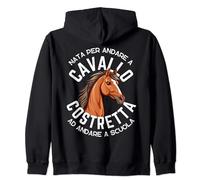 Nata per Andare a Cavallo Equitazione Bambina Divertente Felpa con Cappuccio