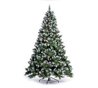 Nataland Albero di Natale Artificiale Verde Innevato Con Pigne, Modello Aspen Altezza 180 Cm, Abete Super Folto con Effetto Realistico e Rami Con Aghi Anticaduta