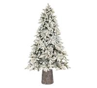 Nataland Albero di Natale Artificiale Verde Modello Nordend Con Altezza 210 Cm e Base a Tronco, Abete Super Folto con Effetto Realistico e Rami Con Aghi Anticaduta
