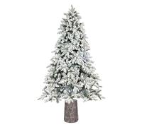 Nataland Albero di Natale Artificiale Verde Modello Nordend Con Altezza 240 Cm e Base a Tronco, Abete Super Folto con Effetto Realistico e Rami Con Aghi Anticaduta
