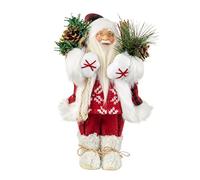 Nataland Babbo Natale con Vestito in Stoffa 30 Cm Decorato a Mano e Perfetto Come Decorazione Natalizia, Come Regalo e da Collezione