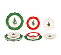 Nataland Servizio Piatti Natalizio Tondo Da 18 Pezzi In Porcellana Bone China Finemente Dipinta, Ideale Per Decorare Con Eleganza E Originalità La Tua Tavola