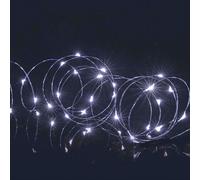 100 Luci Di Natale A LED Multifunzione Bianche Con Filo A Batteria