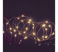Natale 100 Micro Brillanti Batteria Timer Luci LED Interno/Esterno Bianco Caldo