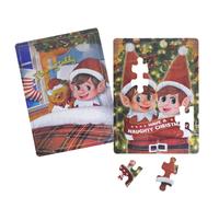 Natale 25 Pezzi Puzzle di Legno Elf Behavin' Badly Novità Regalo