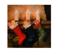 Natale 30cm x 30cm Luce LED Fino Tela Immagine - Collant DP14