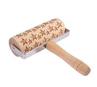 Natale 3D stelle fiocchi di neve alce stampa mattarello incisione goffratura mattarello Pin per biscotti inciso Rolling Pin tenuto in mano strumento di cottura in legno