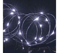 Natale 50 Micro Brillanti Batteria Timer Luci LED Interno/Esterno - Bianco