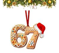 Natale 67 Ornamento in acrilico, Divertente Sei Sette Ornamento Decor, Decorazione dell'albero appendente del numero di Babbo Natale, Regali per le vacanze, Decorazione per interni (A)