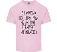 Natale A Casa per Ogni Shelter Cane T-Shirt Bambini Bambine