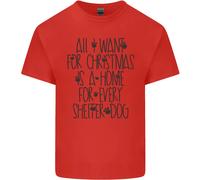 Natale A Casa per Ogni Shelter Cane T-Shirt Bambini Bambine