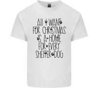 Natale A Casa per Ogni Shelter Cane T-Shirt Bambini Bambine