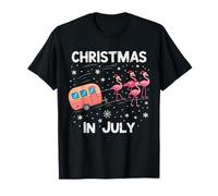 Natale a luglio Flamingo Summer Xmas Camp Camper Maglietta