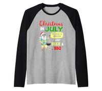 Natale a luglio Niente latte e biscotti solo birra e barbecue Maglia con Maniche Raglan