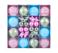 Natale a tema caramelle: vivaci ciondoli in macaron in colori pastello, design resistenti e infrangibili che offrono un dolce fascino festivo | Set di esposizione natalizia